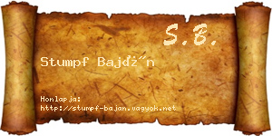 Stumpf Baján névjegykártya
